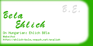 bela ehlich business card